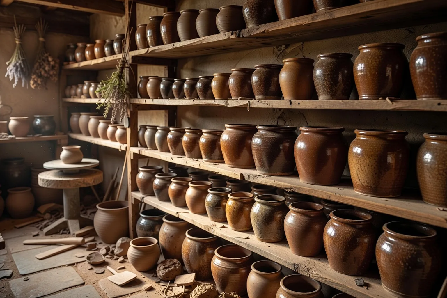 Pot en grès de Puisaye au four à bois traditionnel